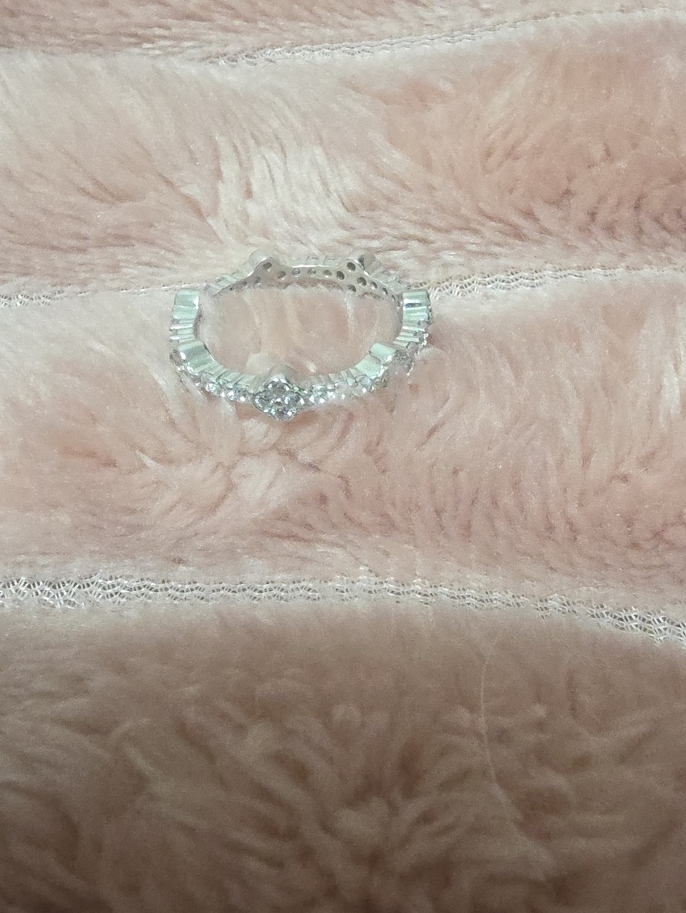 Silver Cubic Zirconia Eternity Band - Sparkling Silver Womens Ring